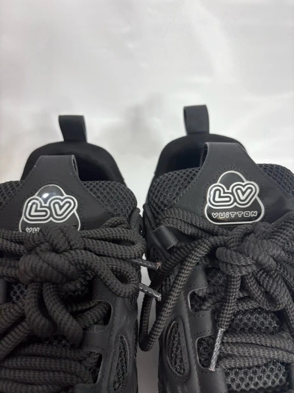 1 to 1Louis Vuitton Black and White Monogram Athletic Sneakers - Picture 3 of 6